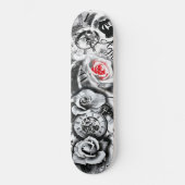 Blume Rose Uhr Geburtskind Skateboard (Vorderseite)
