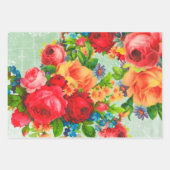 Blume, Rose und Bluebirts Geschenkpapier Set (Vorderseite)