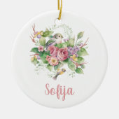 Blume Rose Wasserfarbe Keramik Ornament (Vorne)