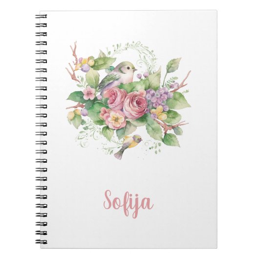 Blume Rose Wasserfarbe Notizblock (Vorderseite)