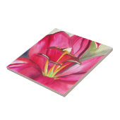 Blume Rot Alert Lily Aquarell Fliese (Seite)