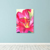 Blume Rot Alert Lily Aquarell Leinwanddruck (Insitu (Holzboden))