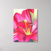 Blume Rot Alert Lily Aquarell Leinwanddruck (Vorderseite)
