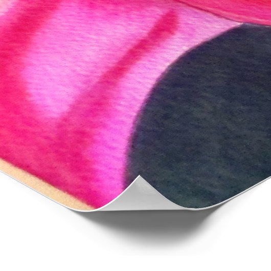 Blume Rot Alert Lily Aquarell Poster (Ecke)