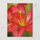 Blume Rot Alert Lily Aquarell Postkarte (Vorderseite)