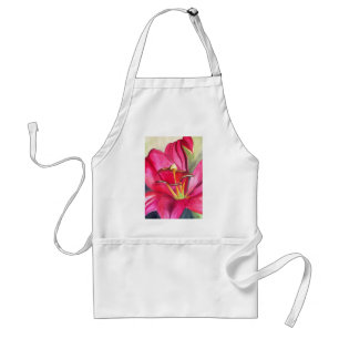 Blume Rot Alert Lily Aquarell Schürze