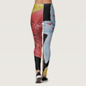 Blume Rot-Blau-fett Blumenmuster Leggings (Rückseite)
