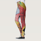 Blume Rot-Blau-fett Blumenmuster Leggings (Links)