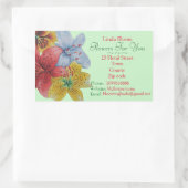 Blume Rot-Blau Lilies Originale Floristen Rechteckiger Aufkleber (Tasche)