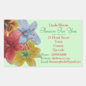 Blume Rot-Blau Lilies Originale Floristen Rechteckiger Aufkleber (Vorderseite)