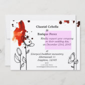 Blume rot einladung (Vorderseite)