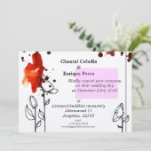 Blume rot einladung (Stehend Vorderseite)