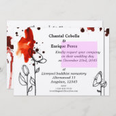 Blume rot einladung (Vorne/Hinten)