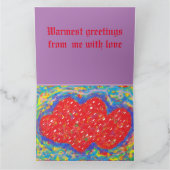 Blume Rot-Gelb-Design lila Karte (Innenseite)
