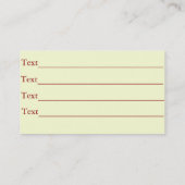 Blume Rot-Gelb-Lilien Originale Floristen Visitenkarte (Rückseite)