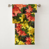 Blume Rot-Gelb-Lilly-Set Badhandtuch Set (Insitu)