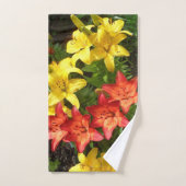 Blume Rot-Gelb-Lilly-Set Badhandtuch Set (Handtuch)