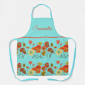 Blume Rot-Gelb-Papaya Schürze (Vorderseite)