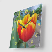 Blume Rot-Gelb-Tulip Uhr (Winkel)