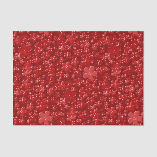Blume-Rot-GEWEBE-WRAPPING-PAPIER Seidenpapier (Vorderseite)