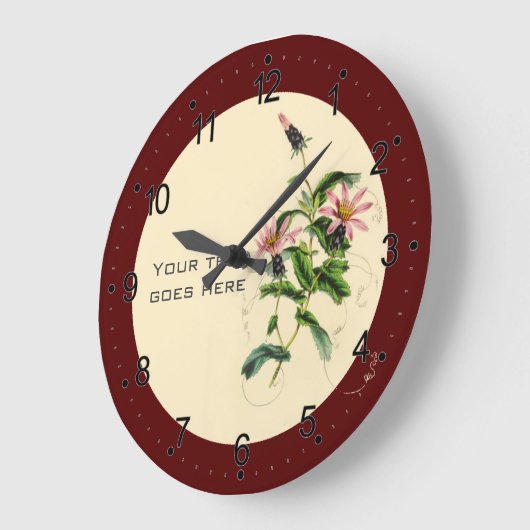 Blume rot große wanduhr (Winkel)