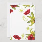 Blume Rot + Limette Mohnblume Einladung Hochzeit (Rückseite)