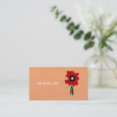 Blume Rot-Orange-Visitenkarte Visitenkarte (Stehend Vorderseite)