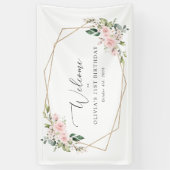 Blume rot, rosa Blume, Geburtstag Willkommen Banner (Vertikal)