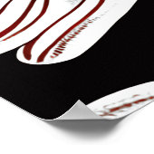 Blume Rot und Weiß im Jugendstil Poster (Ecke)