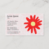 Blume - Rot Visitenkarte (Rückseite)