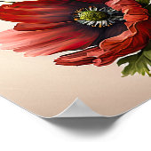 Blume Rote Anemone Poster (Ecke)