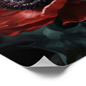 Blume Rote Anemone Poster (Ecke)