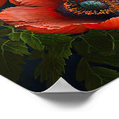 Blume Rote Anemone Poster (Ecke)