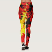 Blume Rote Gelbe Mütter Leggings (Rückseite)