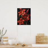 Blume Rote Lilie Art Print Poster (Küche)