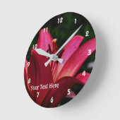 Blume Rote Lilie Runde Wanduhr (Winkel)