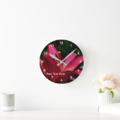 Blume Rote Lilie Runde Wanduhr (Zuhause)