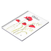 Blume Rote Mohnblüten Wildblume Mohn Notizblock (Linke Seite)