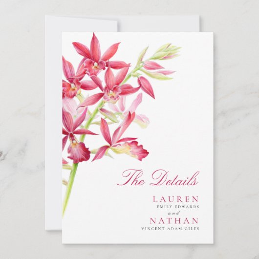 Blume Rote Orchidee (Vorderseite)