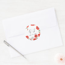 Blume Rote Poppies Monogramm Hochzeit