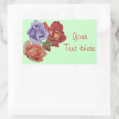 Blume rote Rosen und Rose Knospen Blumenkunst Rechteckiger Aufkleber (Tasche)