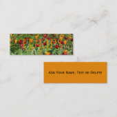 Blume Rote und Orange Tulips Blumenfotografie Mini Visitenkarte (Vorne/Hinten)