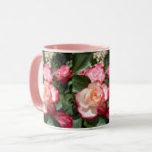Blume Rote und Weiße Rose Rose Tasse (Vorderseite Links)