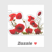 Blume Roter Blumenmohn Frische Pasta machen Aufkleber (Blatt)