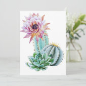 Blume Roter Kaktus Save The Date (Stehend Vorderseite)