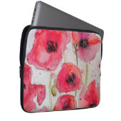 Blume Roter Mohn Floral Wasserfarbe Gepäckstück Ta Laptopschutzhülle (Vorne Rechts)