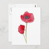 Blume Roter Mohn Postkarte (Vorne/Hinten)