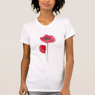Blume Roter Mohn T-Shirt