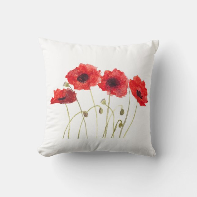 Blume Roter Poppy Kissen (Vorderseite)