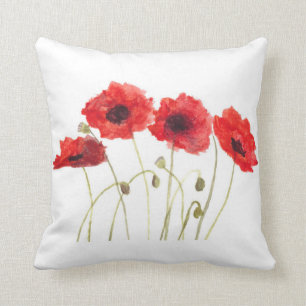 Blume Roter Poppy Kissen